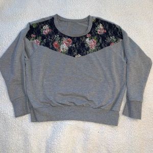 Gray Floral Sweatshirt